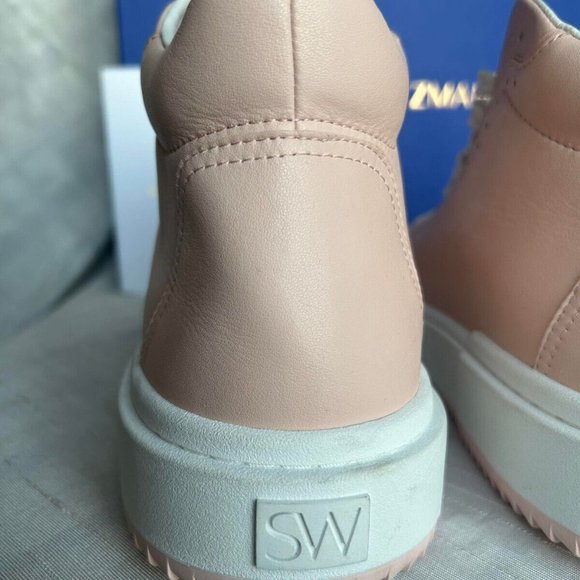 Stuart Weitzman Leather sneaker Ryan High to rosewater US. 8.5 $325 - Picture 6 of 7